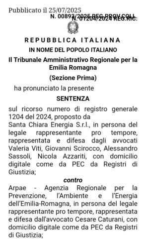 sentenza TAR Emilia ROmagna